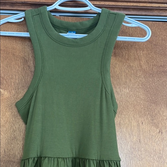 Chic Olive Green Sleeveless Dress - Picture 3 of 4